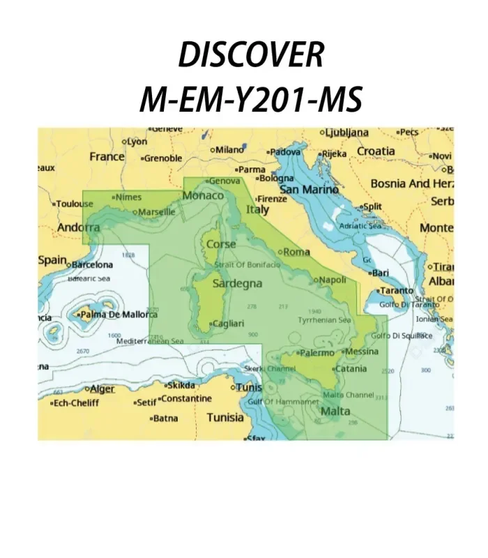C-Map Discover cartografia M EM Y201 MS Mediterraneo Centrale