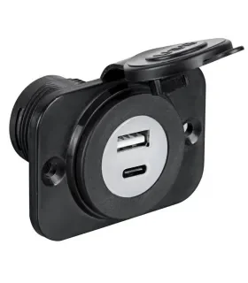 Presa incasso doppia USB Tipo-A + Tipo-C 12-24 volt