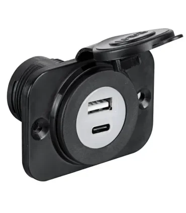 Presa Incasso Doppia USB Tipo-A + Tipo-C 12/24 Volt Nautica