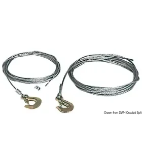Cavo verricello acciaio 6 mm x 7,5 m Ricambio argano carrello barca