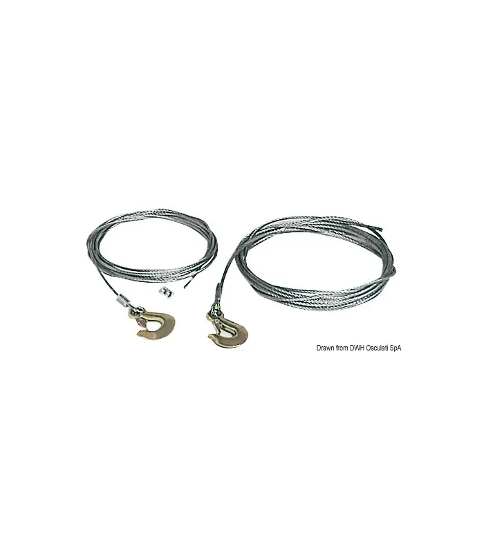 Cavo verricello acciaio 6 mm x 7,5 m Ricambio argano carrello barca