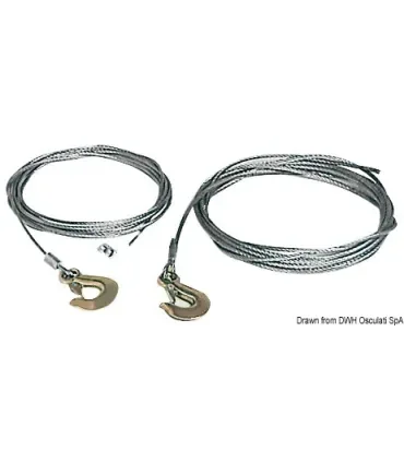 Cavo verricello acciaio 6 mm x 7,5 m Ricambio argano carrello barca