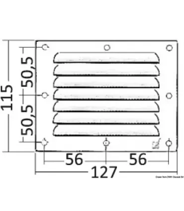 Griglia aerazione inox 115×127 mm Griglia ventilazione nautica barca