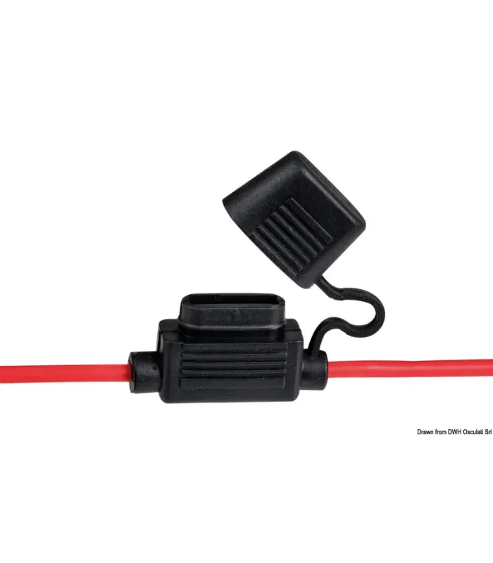 Portafusibile stagno con 2 cavetti da 150 mm