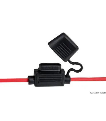 Portafusibile stagno con 2 cavetti da 150 mm