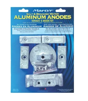 Kit Anodi Alluminio Mercury Verado 6 Cilindri 8 Pezzi Anticorrosione Motore Fuoribordo