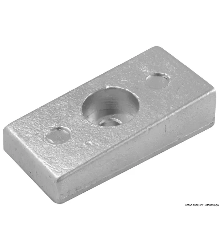 Anodo Alluminio Mercury Rettangolare Foro Centrale Anticorrosione Motore Barca