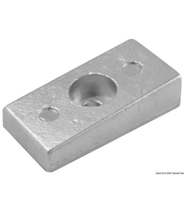 Anodo Alluminio Mercury Rettangolare Foro Centrale Anticorrosione Motore Barca