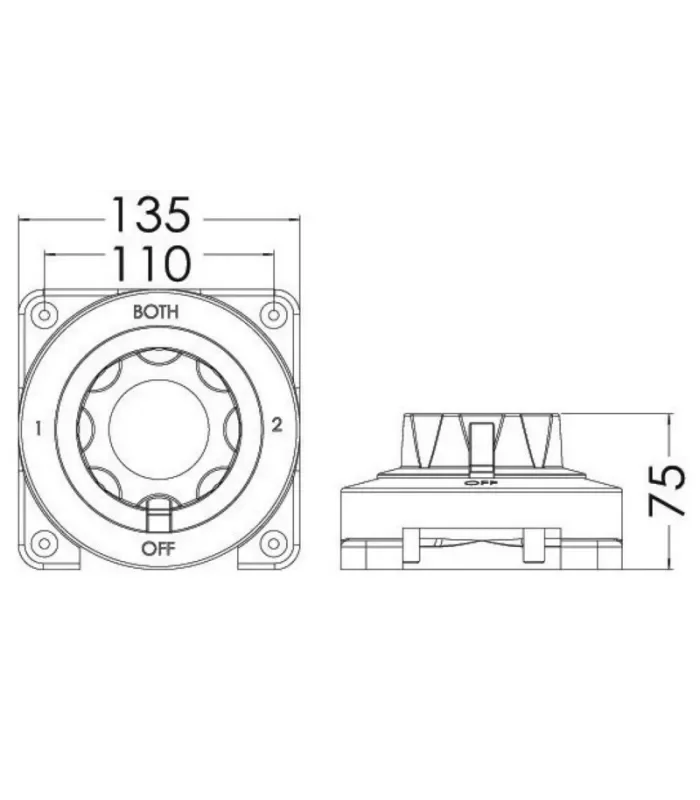 Deviatore Staccabatterie 2 Batterie 12V 24V per Barca, Camper e Auto