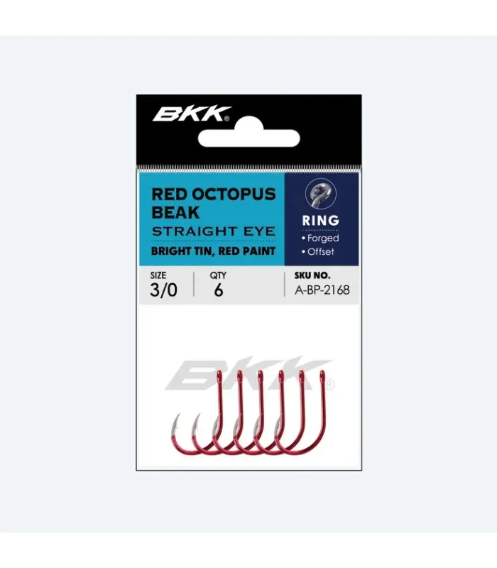 Amo BKK Red Octopus Beak Straight Eye – Amo Rosso Versatile per Pesca in Mare