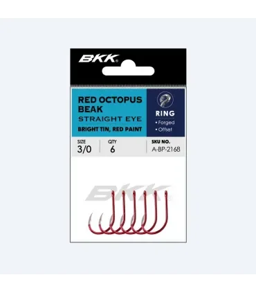 Amo BKK Red Octopus Beak Straight Eye – Amo Rosso Versatile per Pesca in Mare