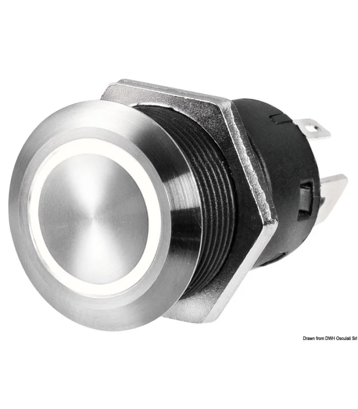 Interruttore FLAT Inox ON OFF 12V LED Blu per Barca e Camper
