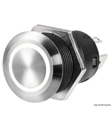 Interruttore FLAT Inox ON OFF 12V LED Blu per Barca e Camper
