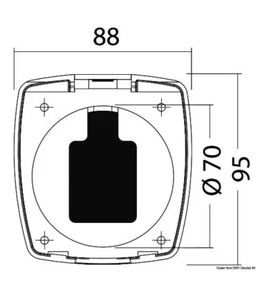 Box e Coperchio New Edge Foro Trasversale per Barca 12/24V