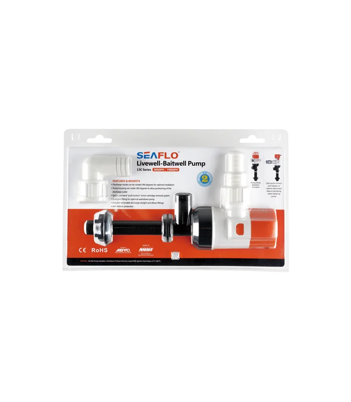 SEAFLO Livewell Baitwell Pump Serie 13C 12V 24V Pompa Vasca Vivo