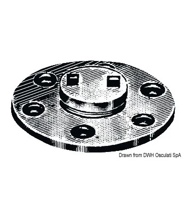 Tappo di Scarico Acqua in Ottone Cromato diametro 20 mm con Flangia 55 mm