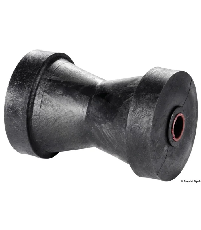 Rullo Centrale 130 mm Nero Ø 80 mm Foro 16 mm per Carrello Barca