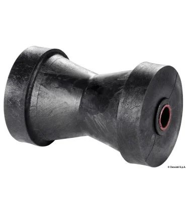 Rullo Centrale 130 mm Nero Ø 80 mm Foro 16 mm per Carrello Barca