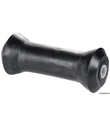 Rullo Centrale 220 mm Nero Ø 80 mm Foro 20 mm per Carrello Barca