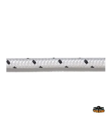 Cima corda trecciata in poliestere colore bianco e nero 10 mm