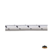Cima corda trecciata in poliestere colore bianco e nero 8 mm