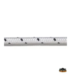 Cima corda trecciata in poliestere colore bianco e nero 6 mm