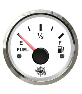 Indicatore carburante 10-180 ohm bianco bordo cromo