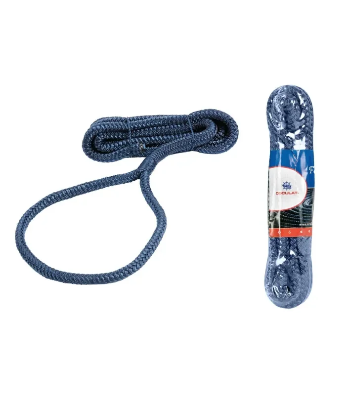 Cima per parabordi impiombata da 1,5 m colore blu diametro 8 mm