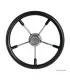 Volante 5 razze in acciaio inox 35 cm nero barca o gommone