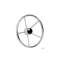 Volante timone inox 5 razze diametro 38 cm