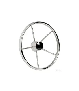 Volante timone inox 5 razze diametro 38 cm