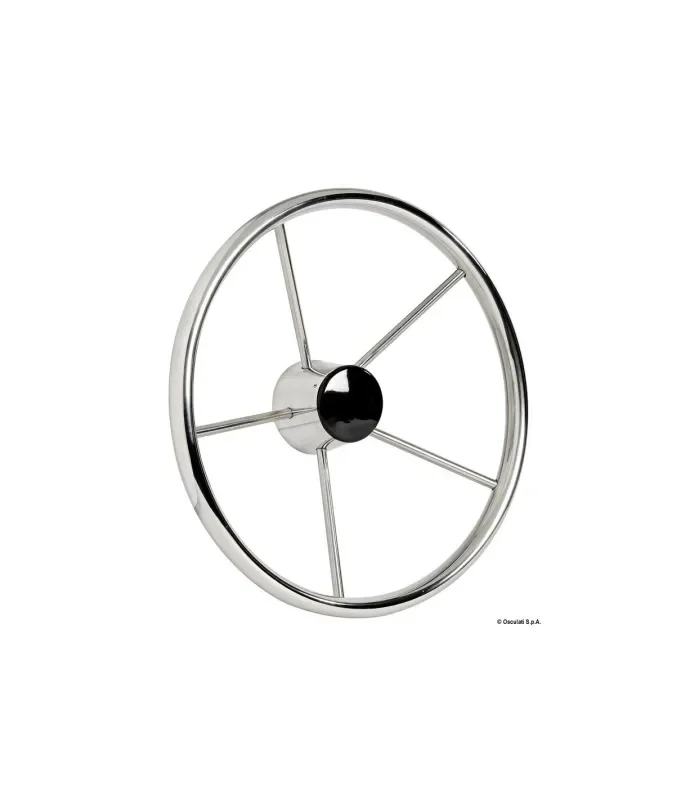 Volante timone inox 5 razze diametro 38 cm